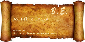 Bollók Erika névjegykártya